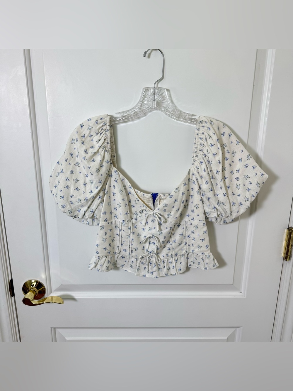 Camarosa Puff Sleeve Floral Coquette Girly Blouse